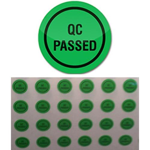 Bollini verdi carta "QC Passed" - Rotolo 10000 pz - 10mm