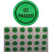 Bollini verdi carta "QC Passed" - Rotolo 10000 pz - 10mm