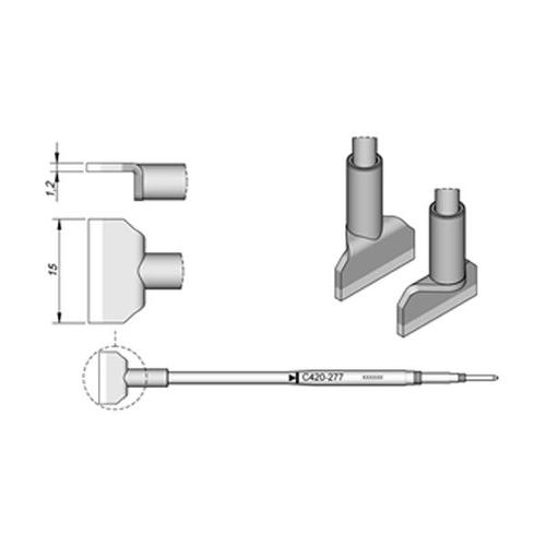 JBC C420-277 Punta per pinza termica Lama 15.0mm