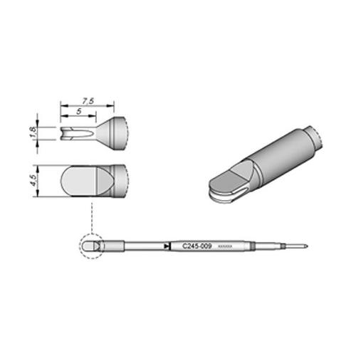 JBC Punta saldante C245-009 - Per terminali SMD 4.5x1.8