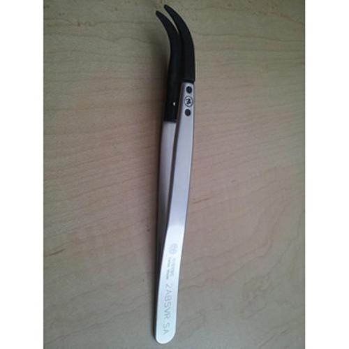 Pinzetta ESD con punte curve in fibra di carbonio - 125mm