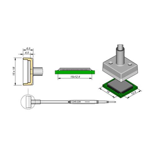 JBC Punta saldante C245-228 - Per QFP - 12.4x15.0mm