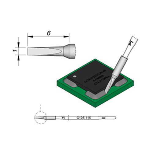 JBC NanoPunta saldante C105-115 - Lama 1mm - 1pz