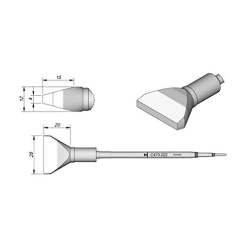 JBC C470-022 Punta saldante di potenza Cacciavite 28x4mm