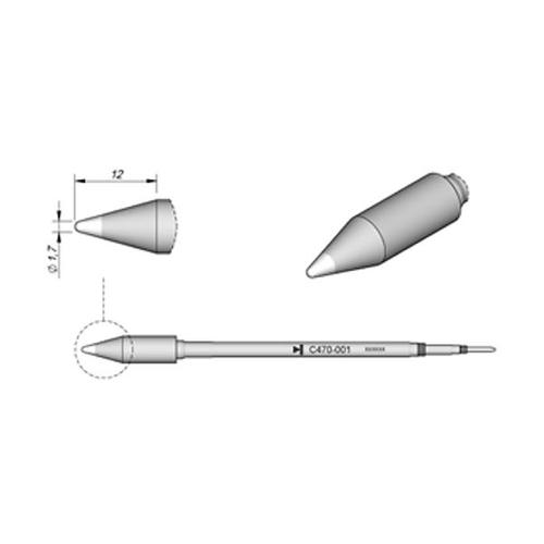 JBC C470-001 Punta saldante di potenza Conica Ø 1.7mm