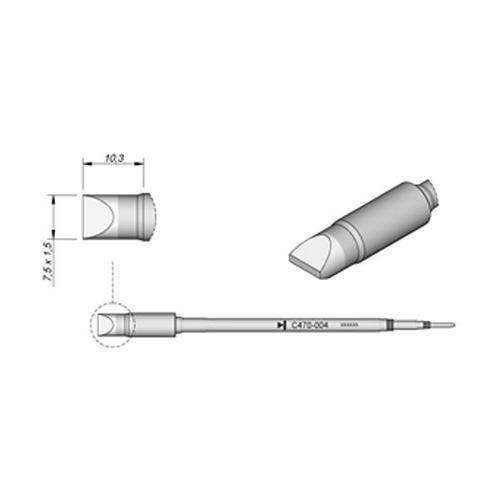 JBC C470-004 Punta saldante di potenza Cacciavite 7.5x1.5mm