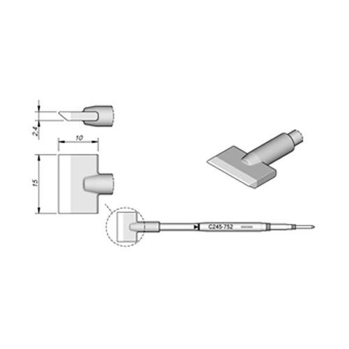 JBC Punta saldante C245-752 - Lama 15mm