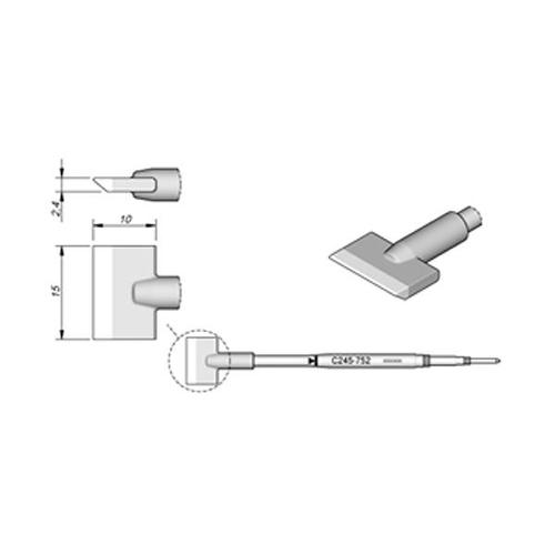 JBC Punta saldante C245-752 - Lama 15mm