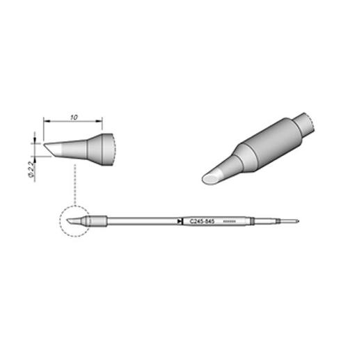 JBC Punta saldante C245-845 - Fetta di salame Ø 2.2 mm