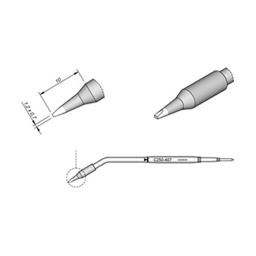 JBC C250-407 Punta saldante Cacciavite 1.2x0.7 mm