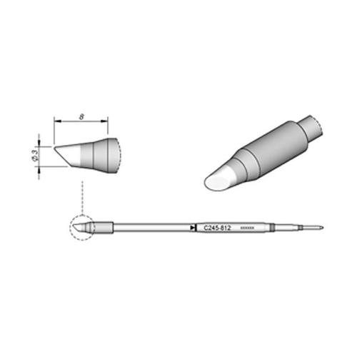 JBC Punta saldante C245-812 - Fetta di salame Ø 3.0 mm