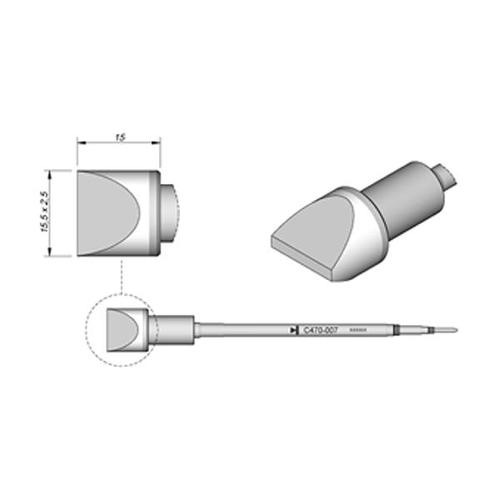 JBC C470-007 Punta saldante di potenza Cacciavite 15.5x2.5mm