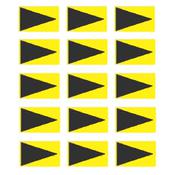 Etichetta con freccia nera su sfondo giallo 320x470mm 576pz