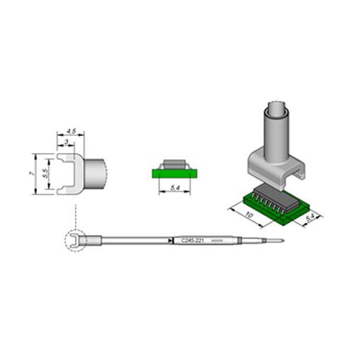 JBC Punta saldante C245-221 - Per integrati DIL 5.4x10.0mm