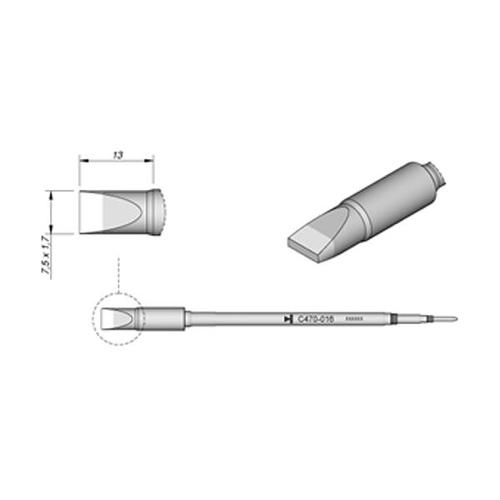 JBC C470-016 Punta saldante di potenza Cacciavite 7.5x1.7mm