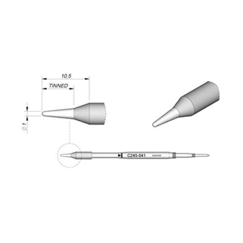 JBC Punta saldante C245-041 - Conica Ø 1.0 mm - maggiorata