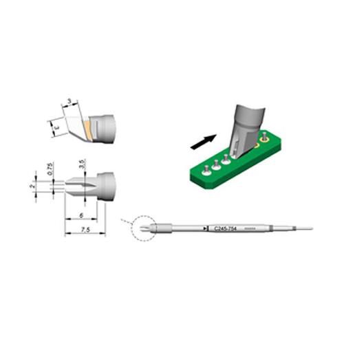 JBC Punta saldante C245-754 - Solco reofori PTH 0.75mm