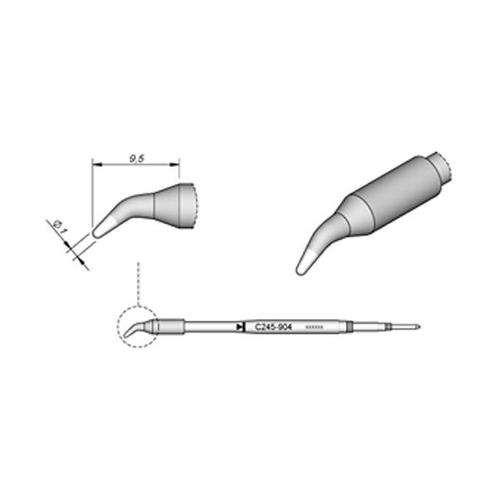 JBC Punta saldante C245-904 - Conica curva Ø 1.0 mm