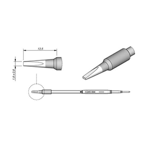 JBC Punta saldante C245-844 - Cacciavite dritto - 1.8x0.8 mm