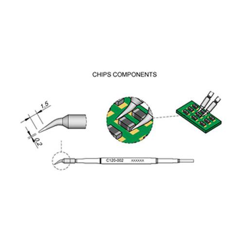 JBC Punta pinza termica C120-002 - Per i chip - 0.2 mm