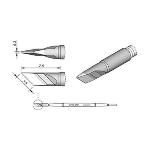 JBC Punta saldante C210-018 - Lama 3.4x0.3 mm