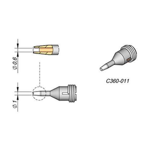 JBC C360-011 Punta dissaldante Pulizia piazzole D.I. Ø 0.6mm