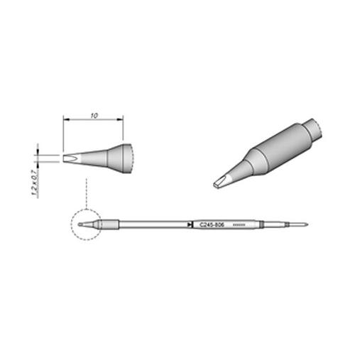 JBC Punta saldante C245-806 - Cacciavite dritto - 1.2x0.7mm