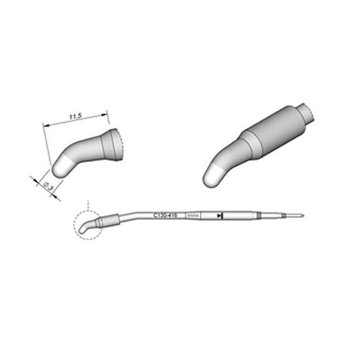 JBC Punta saldante C130-416 - Conica curva Ø 3 mm