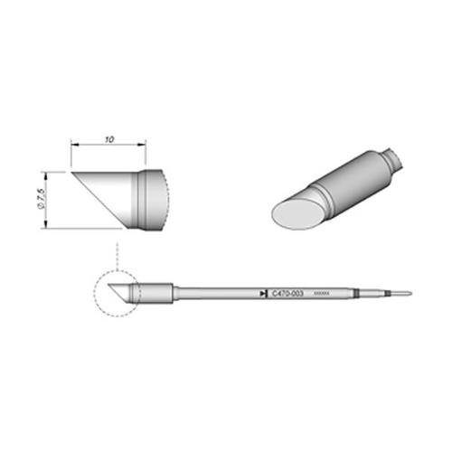 JBC C470-003 Punta saldante di potenza Fetta salame Ø 7.5mm