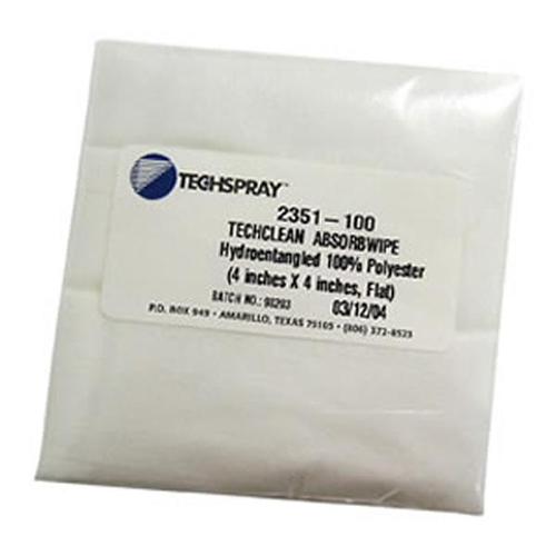Tech Spray Wipes, Techclean 4x4, Absorbwipe, 100/Bag