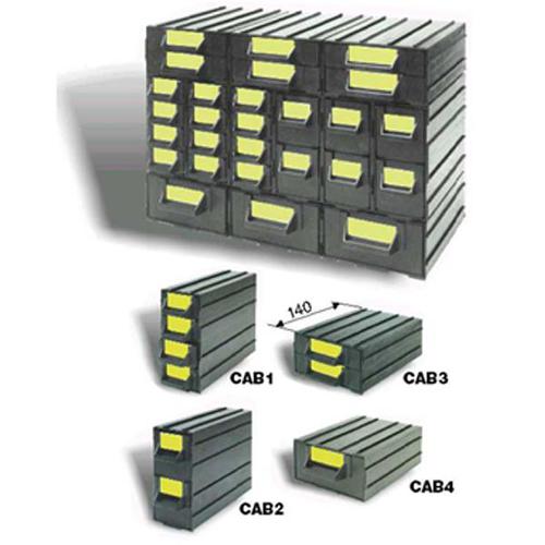 Iteco CAB1 Cassettiera a 4 cassetti conduttivi  40x20x120 mm