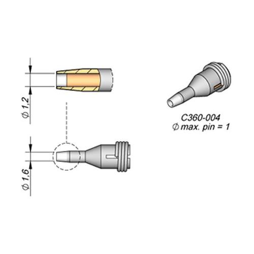 JBC Punta dissaldante C360-004  D.I. Ø 1.2 mm