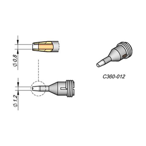 JBC C360-012 Punta dissaldante Pulizia piazzole D.I. Ø 0.8mm