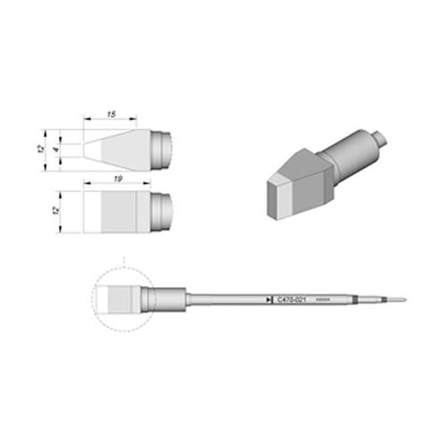 JBC C470-021 Punta saldante di potenza Cacciavite 12x4mm