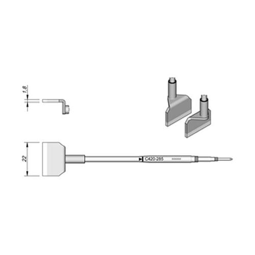 JBC C420-278 Punta per pinza termica Lama 22.0mm