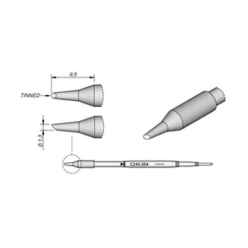 JBC Punta saldante C245-064 - Fetta salame Ø 1.3mm - ridotta