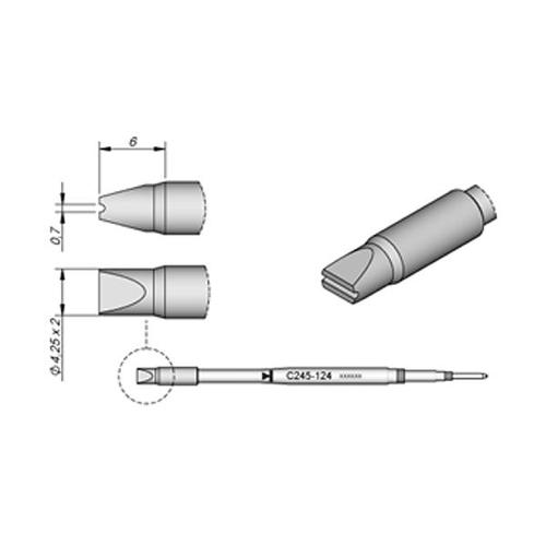 JBC Punta saldante C245-124 - Per rivetti plastici 4.25 x 2