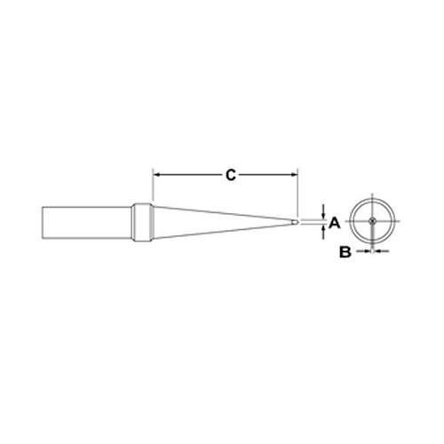 Weller PTO7 - Punta tonda lunga Ø 0.8 mm - Serie 7