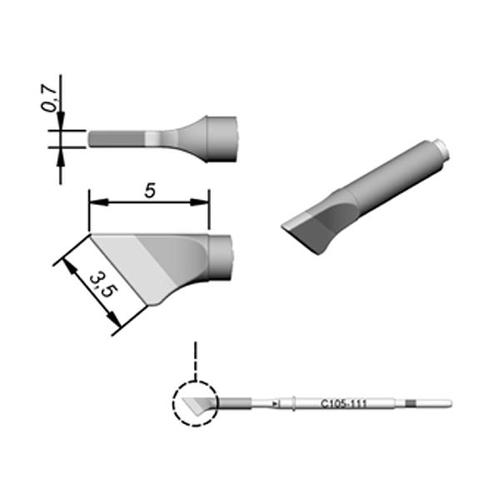 JBC NanoPunta saldante C105-111 - Lama 3.5x0.7mm - 1pz