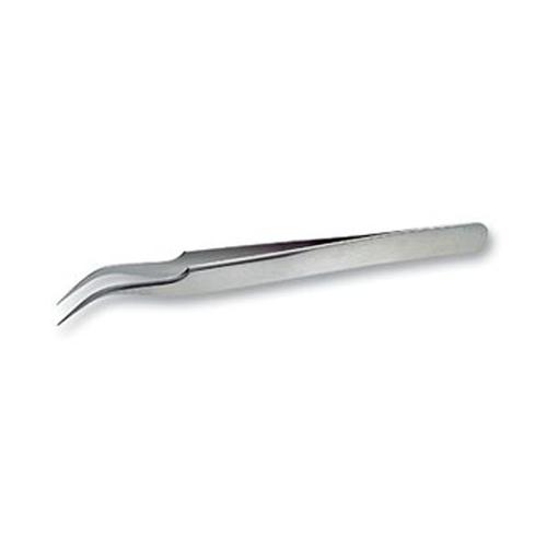Excelta 2AB-SA-SE Tweezers, 1-Star, Curved Tapered Flat Point, Anti-Mag. SS, 4.5 OAL