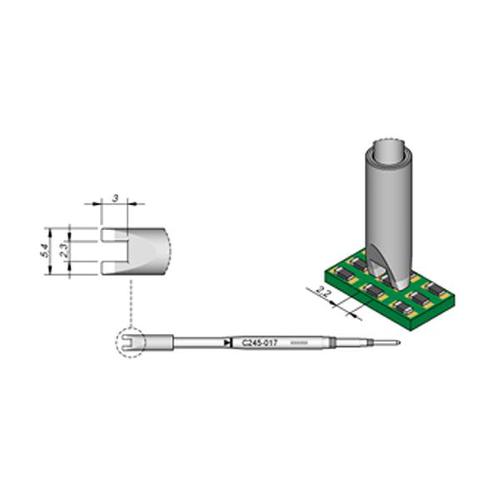 JBC Punta saldante C245-017 - Biforcuta per Chip 2.2 mm