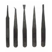 Tweezer Kit, Cleanroom, Conductive, 5 Pc