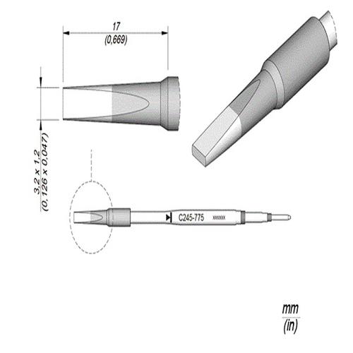 JBC Punta saldante C245-775 - Scalpello - 3.2x1.2mm