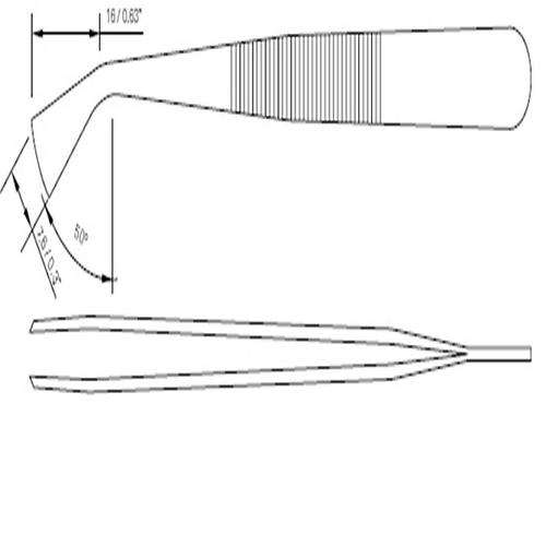 RUBIS 35B - Pinzetta con punte curve - 118mm