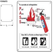 Brady - Cartel label to operate extinguisher H125xL125mm