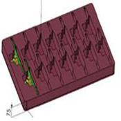 Vassoio in foam ESD rosa 540x340x10+65mm - 14 fori