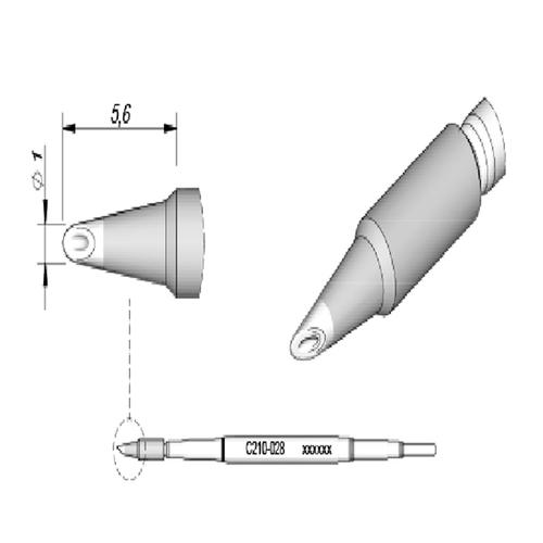 JBC Punta saldante C210-028 - Spoon Ø 1 mm