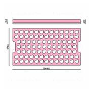 Vassoio in foam ESD rosa 549x351x10+30mm - 88 pose