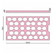 Vassoio in foam ESD rosa 549x351x10+20mm - 37 pose