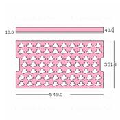 Vassoio in foam ESD rosa 549x351x10+30mm - 67 pose